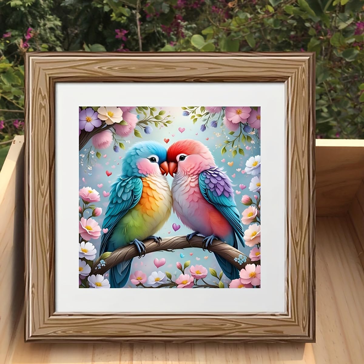 wavaiov 5D Diamond Painting Kits for Adult Beginners, Two Birds on a Branch Diamond Art Kits,DIY Full Drill Floral Diamond Dot Gem Art for Home Decor 11.8 x 11.8 Inch wavaiov