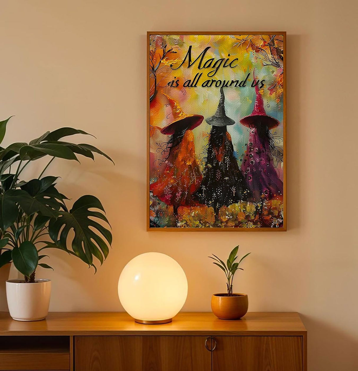 Scary Halloween Diamond Art Kits for Adults,5D Full Round Drill Magic Witch Diamond Painting Kits for Beginners Three Witches,DIY Gem Art and Crafts Paint by Diamonds Easy,Home Wall Decor 12X16 Inch SJDIYSTORE