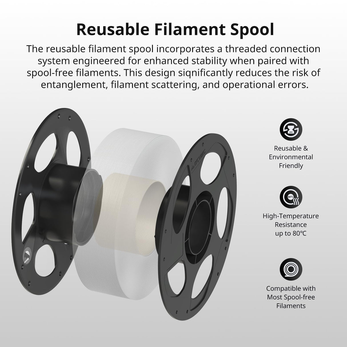 ANYCUBIC PETG Filament 1.75mm Bundle, 3D Printer Filament, Dimensional Accuracy +/- 0.02mm, 1KG Reusable Spool, 10KG Black + White + Grey + Pink + Red + Blue + Green + Orange + Yellow + Purple ANYCUBIC