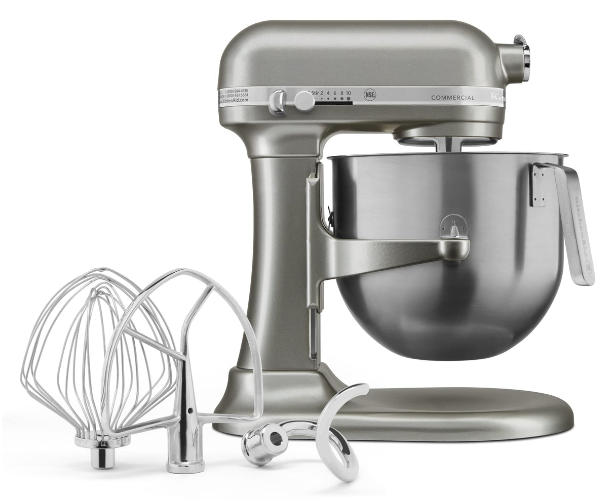 KitchenAid KSM8990CU 8-Quart Commercial Countertop Mixer, 10-Speed, Gear-Driven, Contour Silver KitchenAid