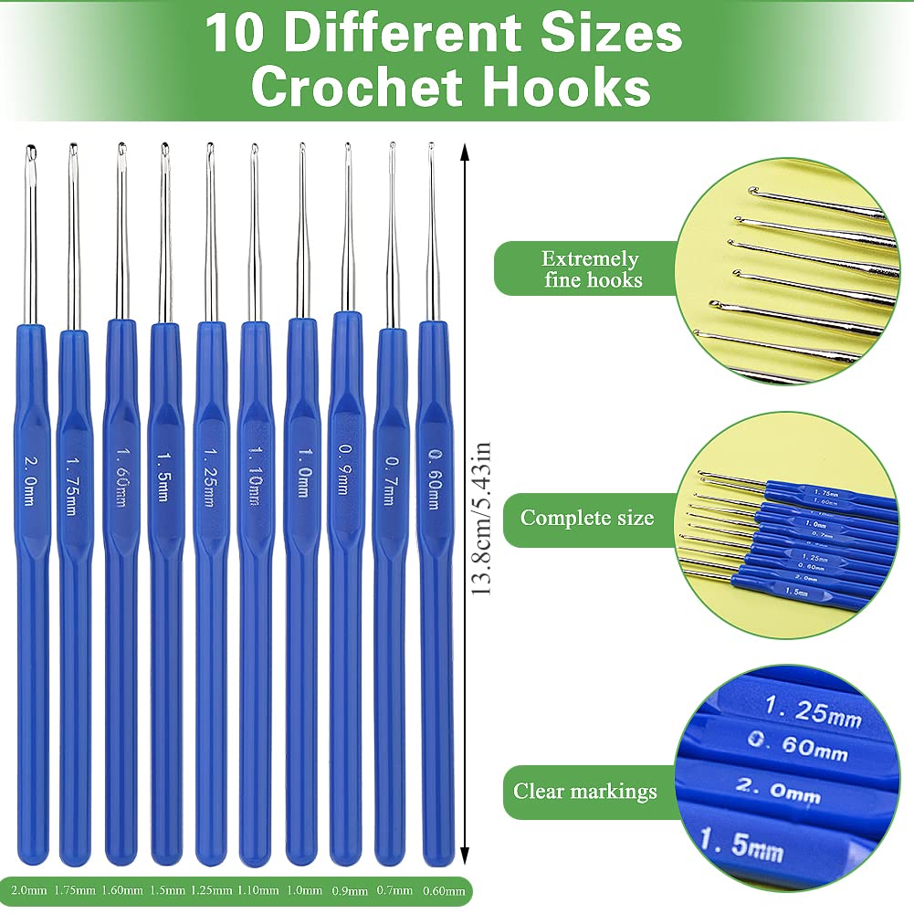 Zlulary 116 PCS Crochet Hooks Sets, Ergonomic Crochet Hooks Kits with Storage Bag and Crochets Needle Accessories, DIY Crochets Needles Kit for Beginners and Experienced Crochet Hook Lovers Zlulary