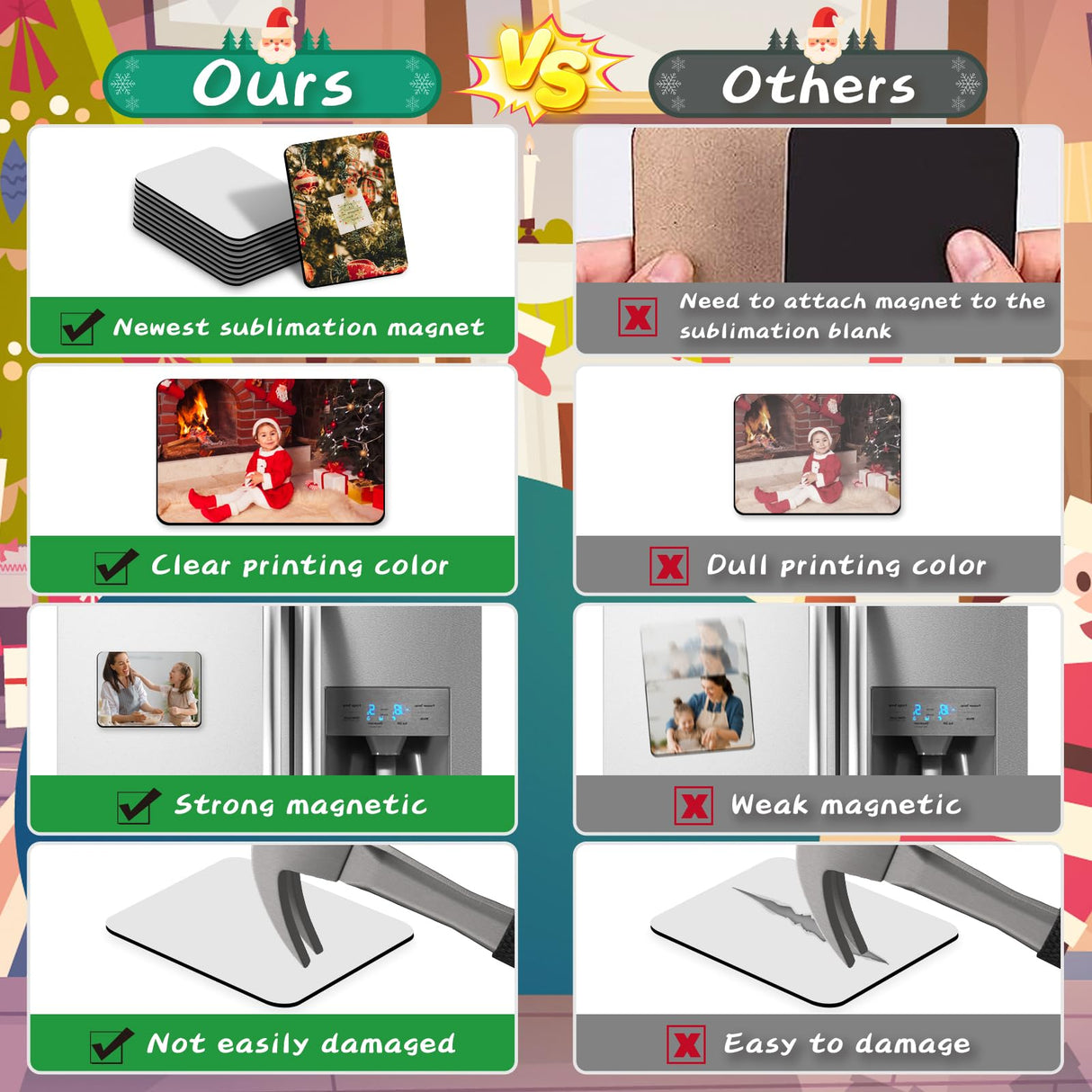 Sublimation Magnet Blanks 4x3 inch, Sublimation Blank Fridge Magnets - 20PCS Personalized Sublimation Blanks Products for DIY Kitchen Refrigerator Office Decorative (Rectangular) HngyiaDlai