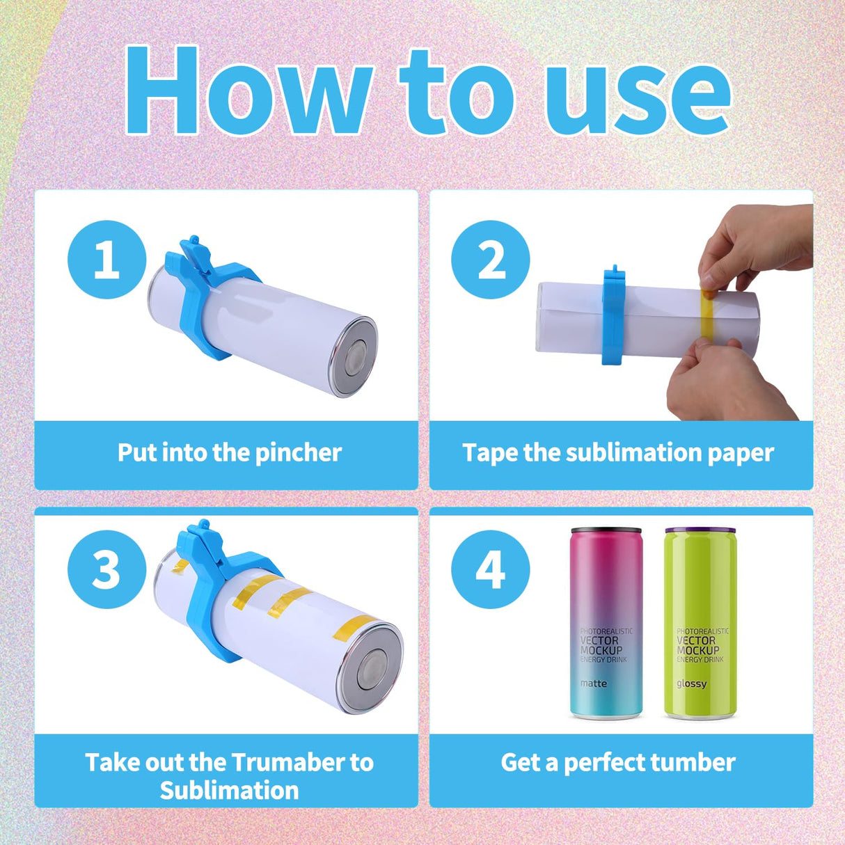 Generic Sublimation Blanks Tumbler Clamp Tool Pink Kits for 20 Oz Sublimation Blanks, Heat Resistant Gloves, Heat Tape Sublimation, Heat Tape Dispenser Sublimation Kit, Tumbler Clamp Clamp Blue&Pink. Generic