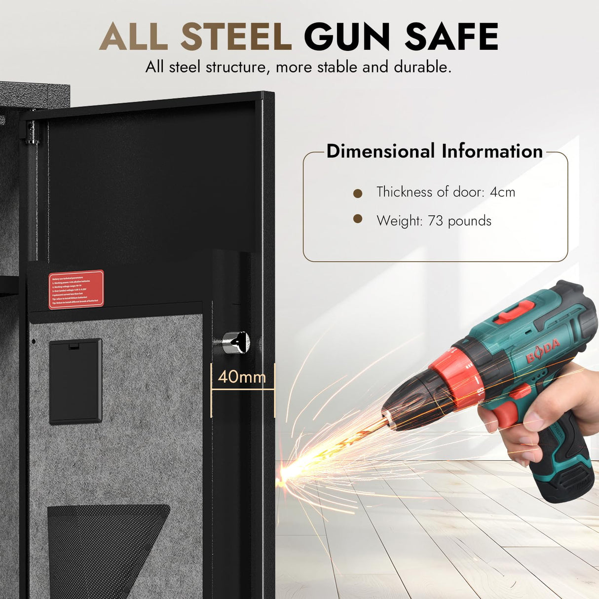 6 Gun Safes Electronic Gun Safe for Rifle and Pistols Quick Access Rifle Safes for Home with Drawer Gun Safe Clearance Gun Cabinets for Rifles and Shotguns Gun Locker with Adjustable Shelf Gun Rack SAPITAL