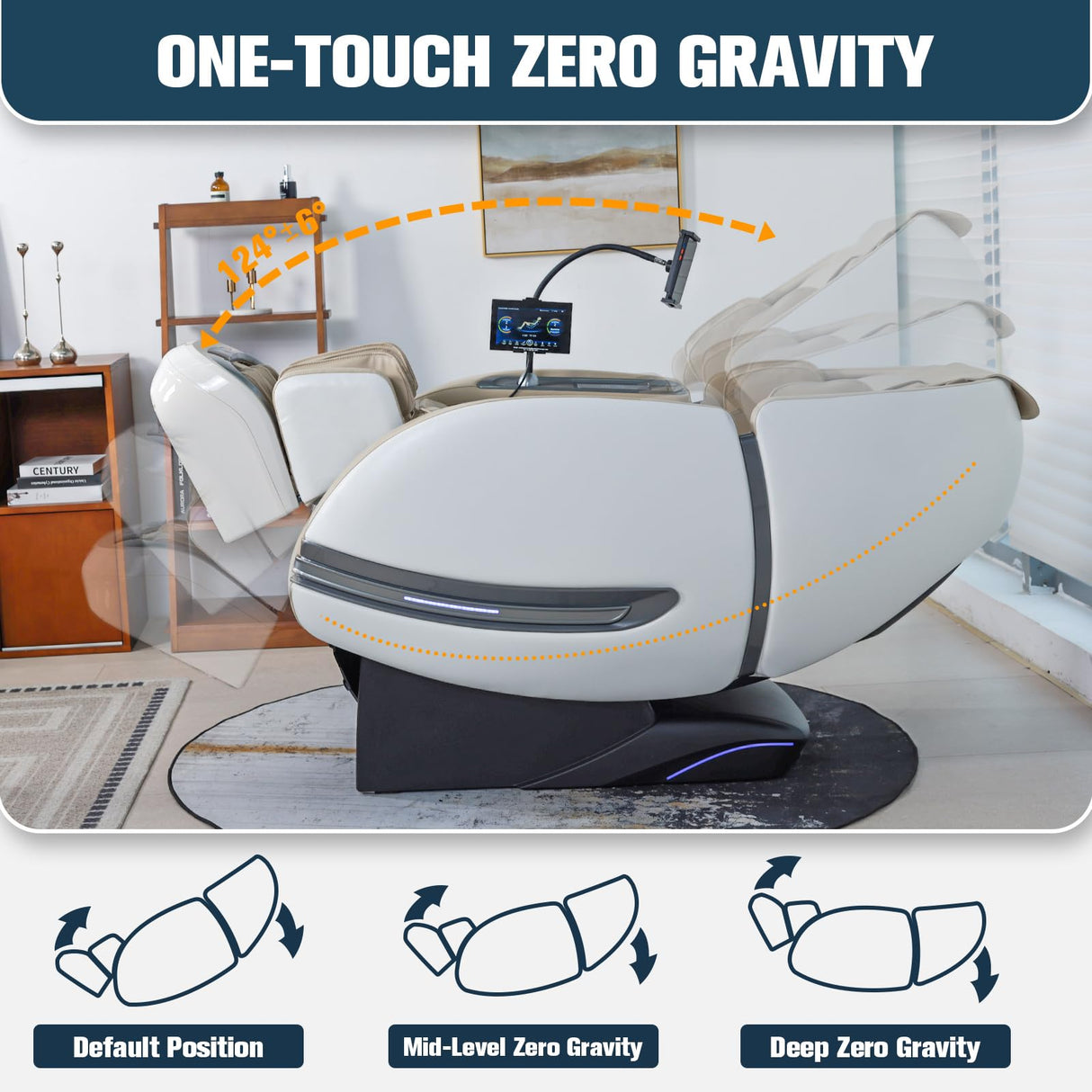 Notired Massage Chair Full Body, 2025 Zero Gravity SL-Track Shiatsu Massage Recliner Chairs with 12 Auto Modes, Foot Rollers, Waist & Calf Heating, Thai Yoga Stretch, AI Control & Body Scan L183 Beige Notired