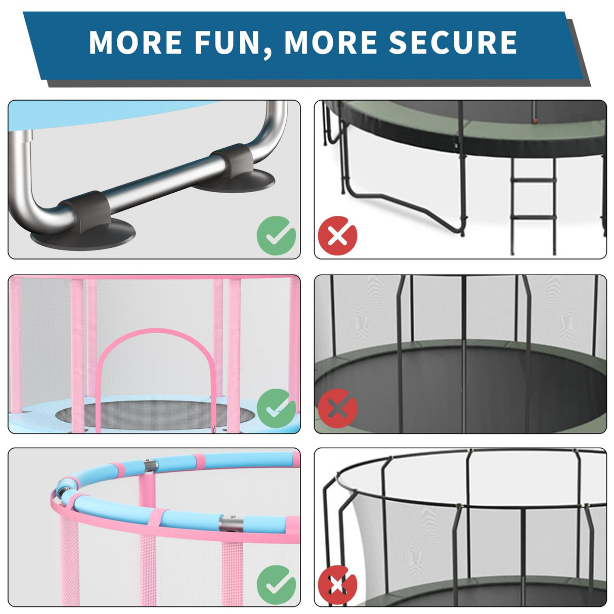 FitinOne 55" Toddler Mini Trampoline for Kids, Indoor Outdoor Toys with Swing, 440lbs Baby Kids Trampoline, Gymnastics Bar, Birthday Gifts for Boy Girl Age 1-8 FitinOne