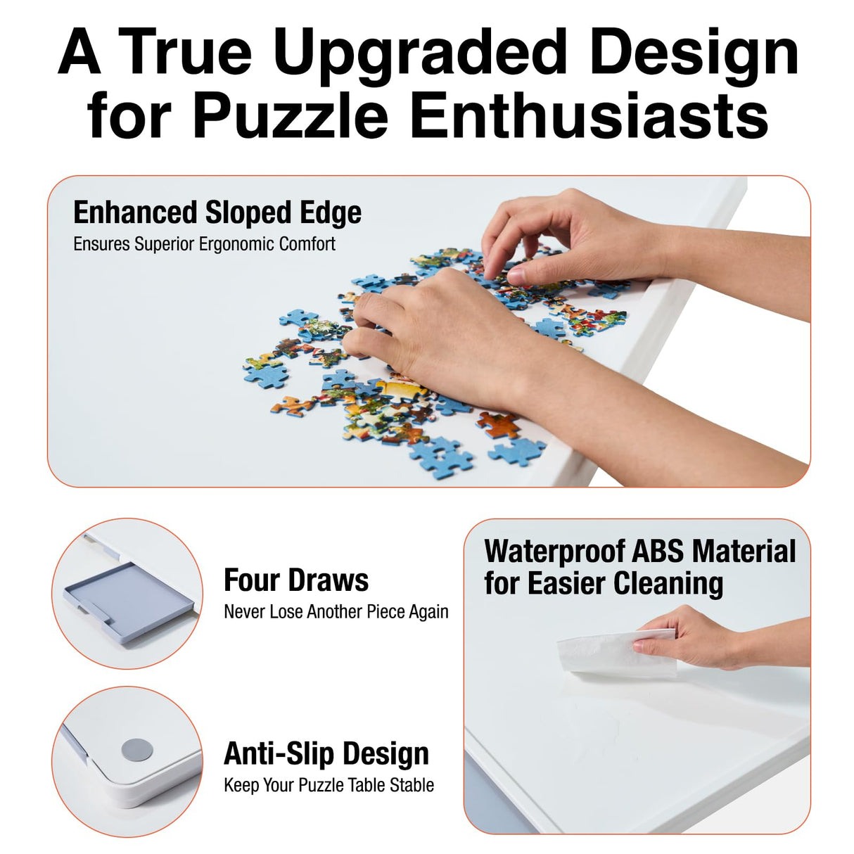 WELGEE Rotating Puzzle Board with Drawers 1000 Pieces,Upgraded Lazy Susan Spinning Jigsaw Puzzle Organizer Table (31"x 23") with Puzzle Mat, Premium ABS Plastic, Ideal Gift WELGEE