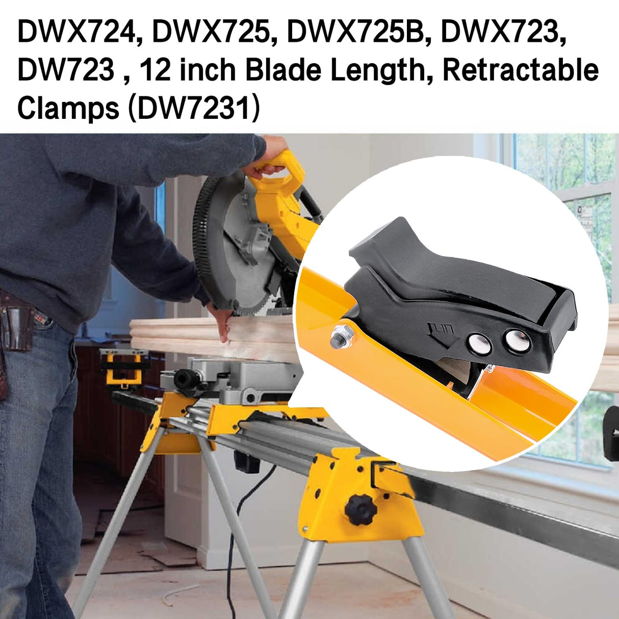 Miter Saw Mounting Brackets N087371 DW7231 use for Dewalt's DW723, DWX723, DWX724, and DWX725 DWX725B Heavy Duty Miter Saw. (2 pack) Yellow, Large sanbaiyi