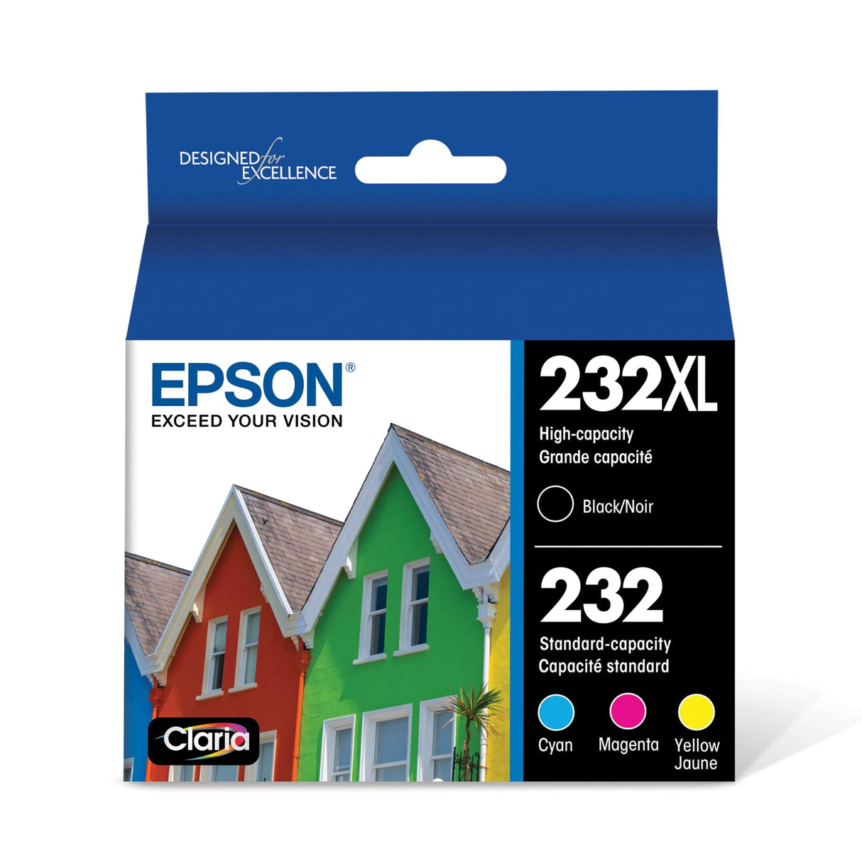 EPSON 232 Claria Ink High Capacity Black & Standard Color Cartridge Combo Pack (T232XL-BCS) Works with WorkForce WF-2930, WF-2950, Expression XP-4200, XP-4205 Epson