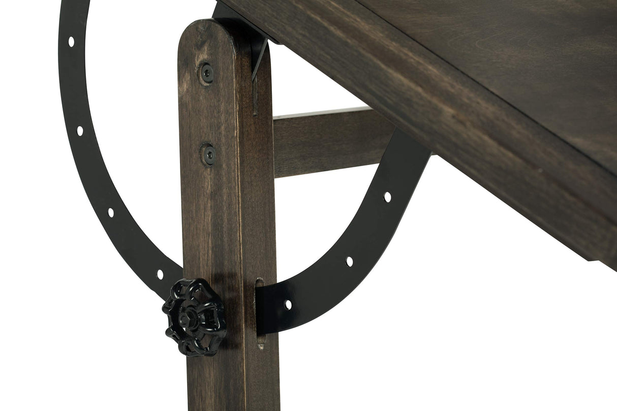 Studio Designs Vintage Drawing/Drafting Table with Pencil Ledge - 42" W x 30" D - Distressed Black - Adjustable Tilting Top SD STUDIO DESIGNS