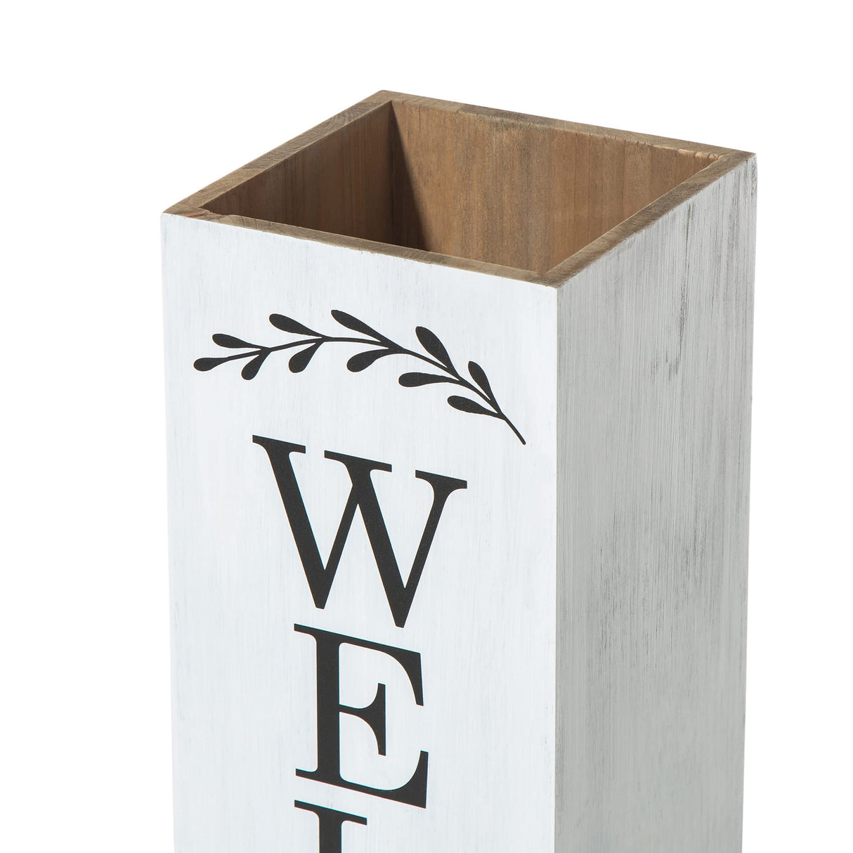 Glitzhome 30"H Wooden WELCOME Porch Sign, Double Sided Natural Welcome Rustic Porch Sign for Front Porch Decor Solid White glitzhome