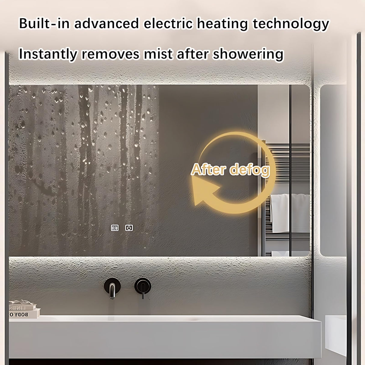 ZGNBSD Bathroom Vanity with Sink - Modern Floating Bathroom Vanity with Drawers & LED Smart Defog Mirror Cabinet - Solid Wood Bathroom Vanity - Wall Mount (A, 60 in) ZGNBSD