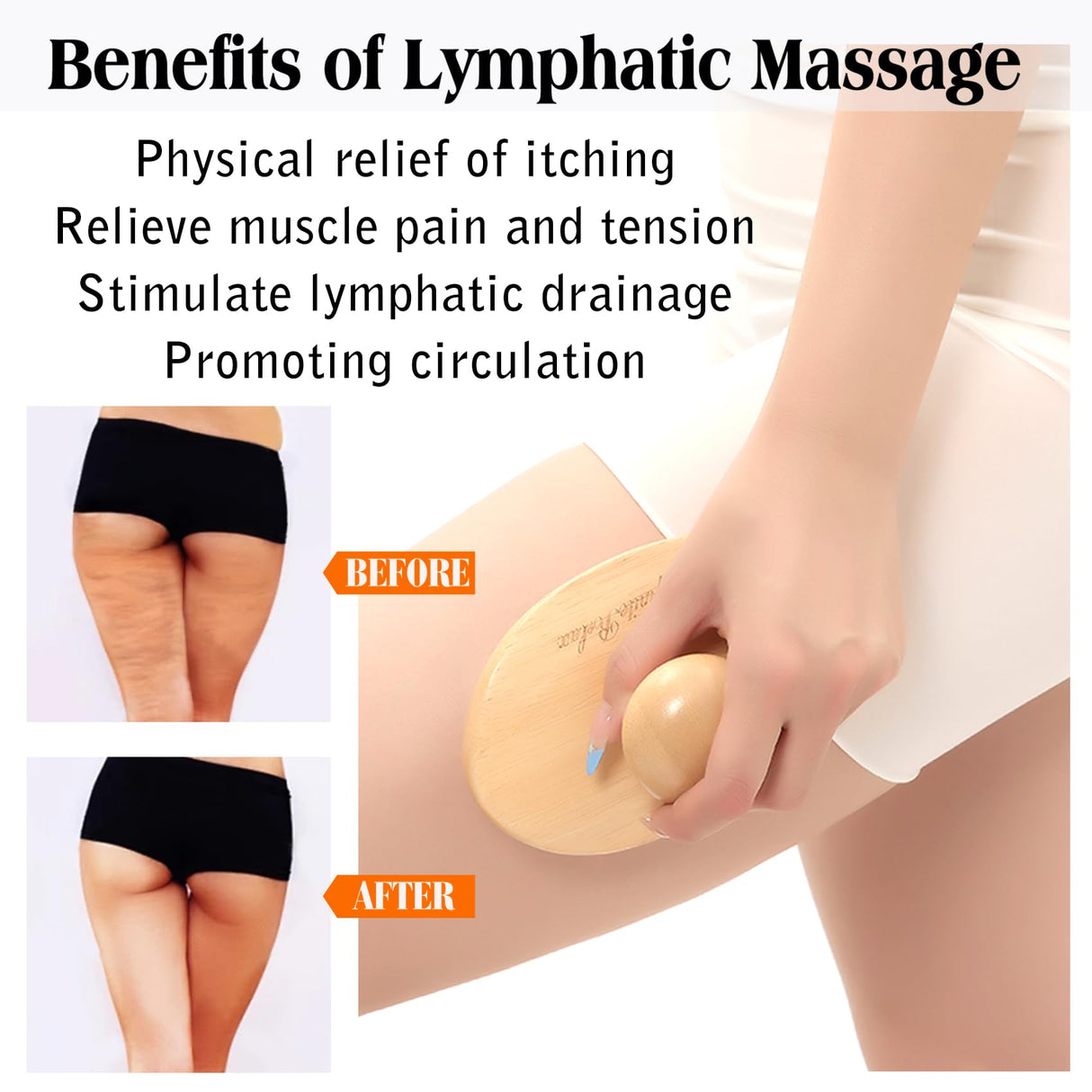 Wood Therapy Massage Tools, Cellulite Massager Roller Wooden Body Brush Fascia Blaster Cellulite Remover Meridian Pressure Brush Body Shaping Professional Maderoterapia Kit Lymphatic Drainage Massager InfiniteRelax