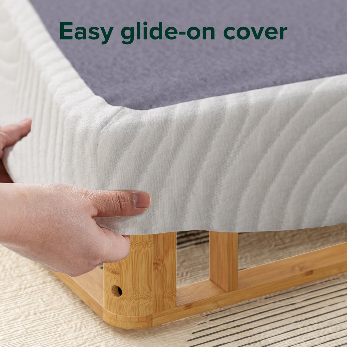 ZINUS Edgar 8 Inch Bamboo Box Spring, Mattress Foundation, Sturdy Bamboo Structure, Low Profile, Easy Assembly, King Zinus