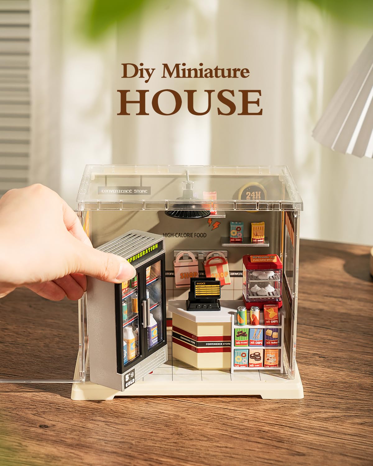 DIY Miniature House Kit, Dollhouse Kit, Miniature Kit, DIY Mini House Building Kit for Adult Teen, Plastic Tiny House Making Kit, Best Craft Hobbies Gift, Convenience Store INRATELL