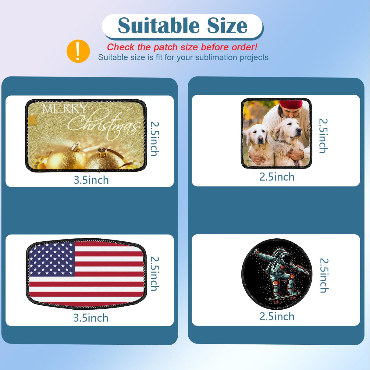 iFForce Sublimation Patches - Iron-on Blank Patches 4 Shapes for DIY Hats Jeans - Self Adhesive Stick to Cosmetic Bags Mobilephone Computer (20pcs Black Border) iFForce