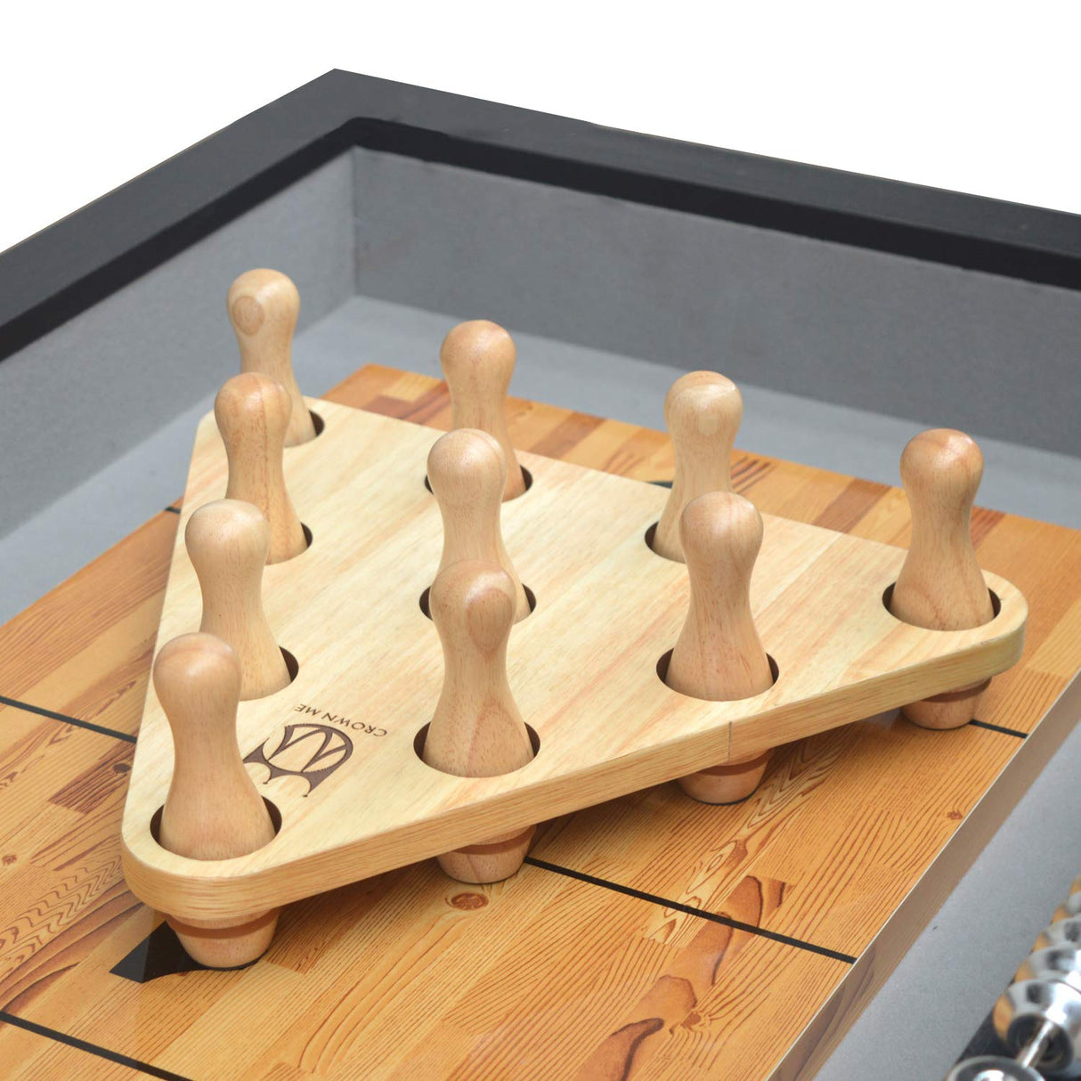 CROWN ME Deluxe Shuffleboard Shuffleboard Bowling Pin Set with Carry Bag, Ball CROWN ME