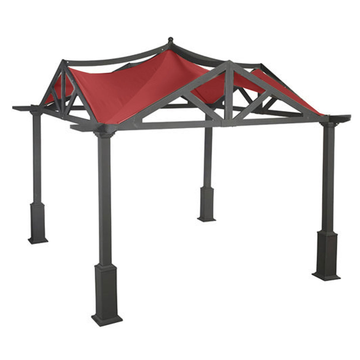 Garden Winds Replacement Canopy Top Cover for Garden Treasures 10x10 Gazebo - Riplock 350 - Cinnabar Garden Winds