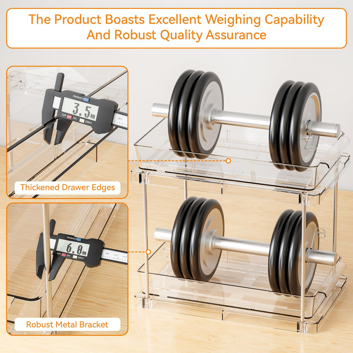 Yieach 4 Pack Under Sink Organizers and Storage,Clear Acrylic Bathroom Organizer and Cabinet Organization for Makeup,Medicine,Two Tier Pull Out Cabinet Organizer Drawers for Pantry,Vanity Storage Bins Yieach