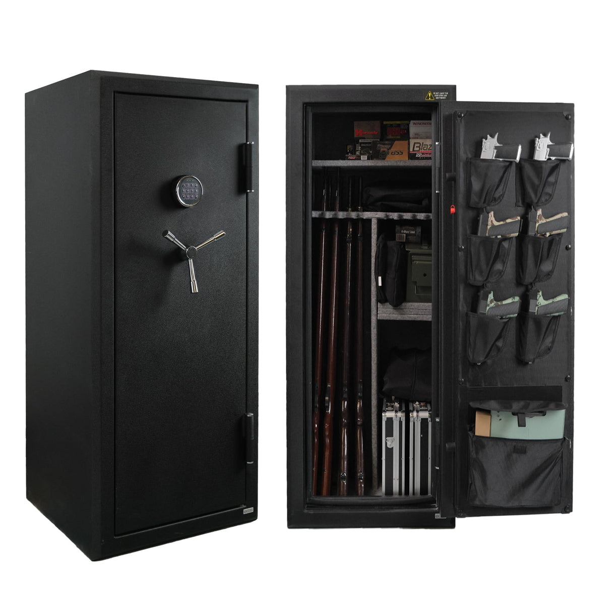 XPEDITION 24 Gun Fireproof Safe for Rifles and Pistols,Gun Cabinet with Keypad/Key Access, Fire and Water Safe with Combination Lock,Gun Safes for Rifles and Shotguns (24 gun safe) XPEDITION