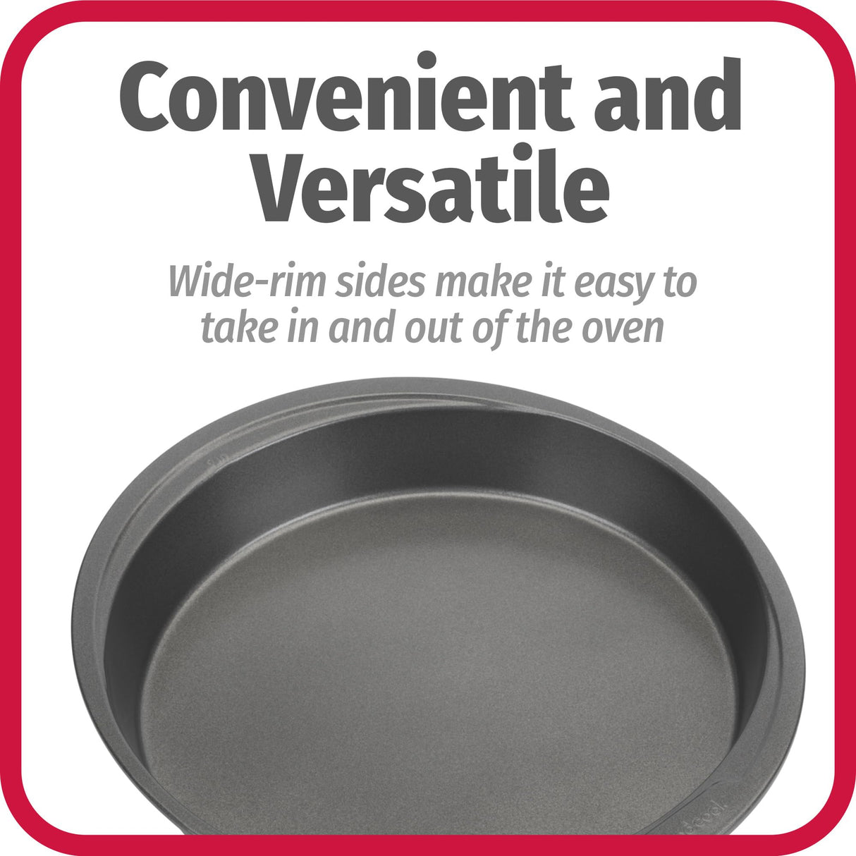 GoodCook Everyday Nonstick Steel Round Cake Pan, 9", Gray GoodCook