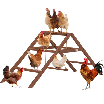 PETSFIT Chicken Roosting Bars for Coop Accessories, Chicken Perches with Swing are Perfect for 8-10 Chickens, Wooden Chicken Ladder for Pet's Healthy & Happy, Easy to Assemble&Clean