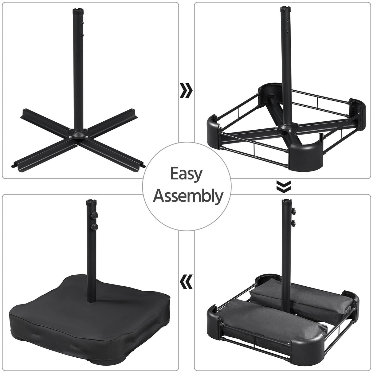 Yaheetech 15 ft Triple-size Patio Umbrella w/Base Included - Market Extra-Large Double Sided Umbrella - Twin-size Patio Parasol w/Easy Crank & 12 Strong Ribs & Ventilation Openings, Red Yaheetech