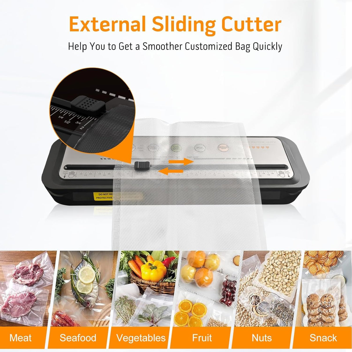 MEGAWISE 2025 Powerful Vacuum Sealer Machine | Compact Design | One-Touch Automatic | Seal in 10-20 Seconds | Dry, Moist, Wet, and Cold Modes | With 10 Vacuum Bags & Built-in Cutter (Grey) MEGAWISE