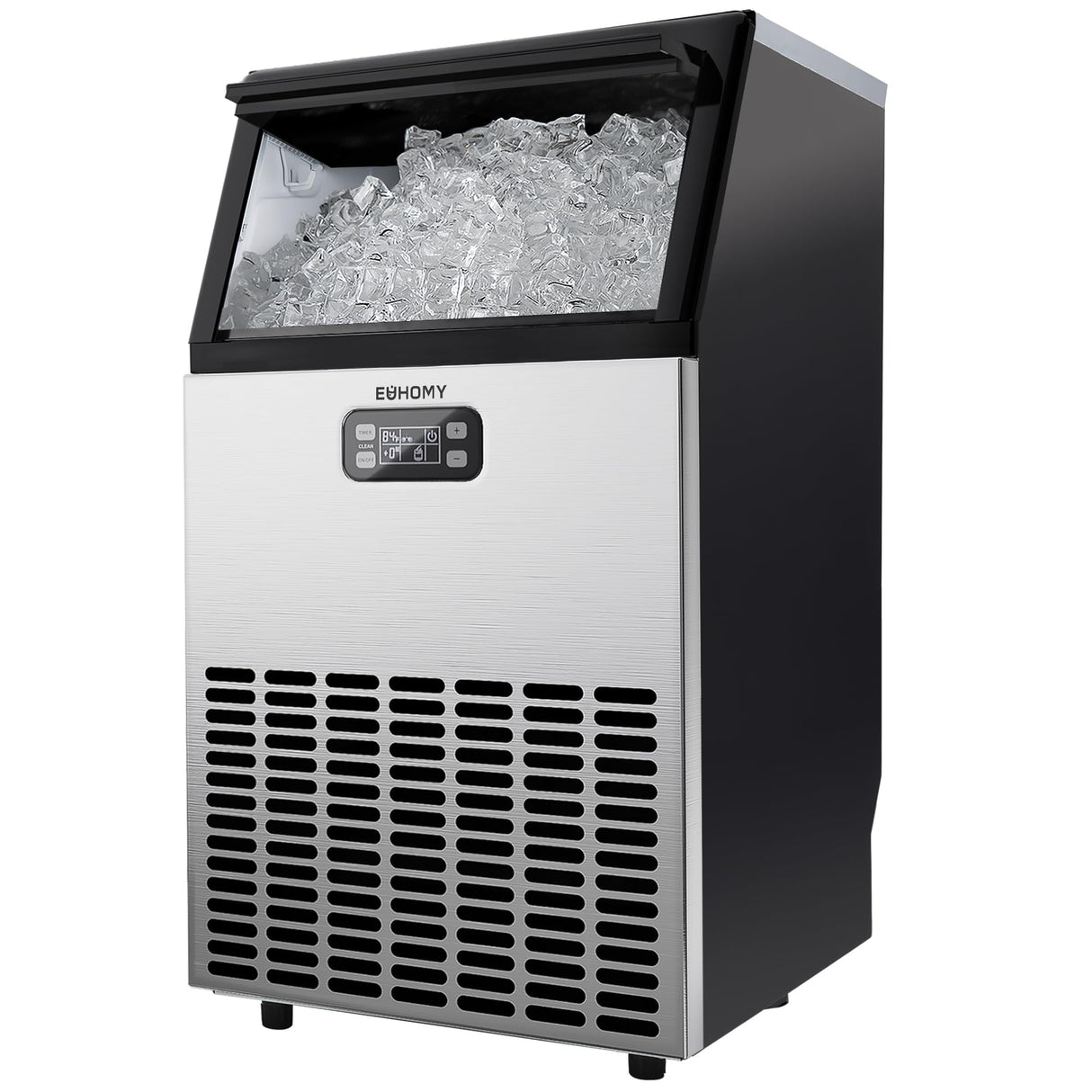 EUHOMY Commercial Ice Maker Machine, 100lbs/24H Stainless Steel Under Counter ice Machine with 33lbs Ice Storage Capacity, Freestanding Ice Maker. EUHOMY
