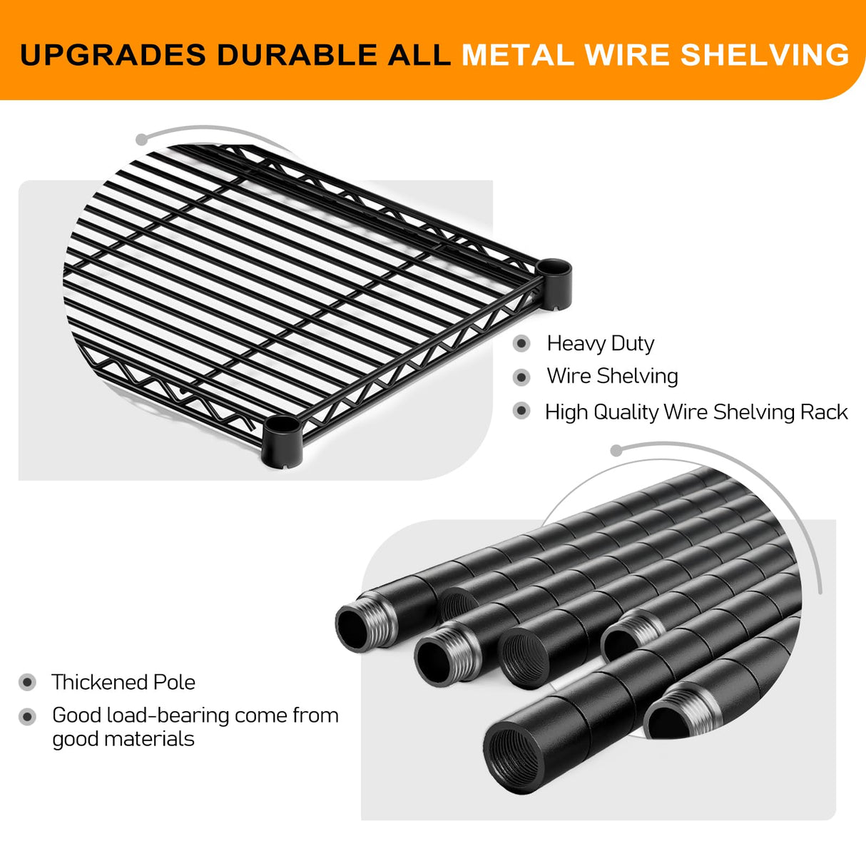 Karl home Storage Shelves 5 Tier Adjustable Garage Storage Shelving, Double Row, Powder Coated Black, Flexible Layer Spacing, for Retail & Exhibition, 70×16×71 inches Karl home