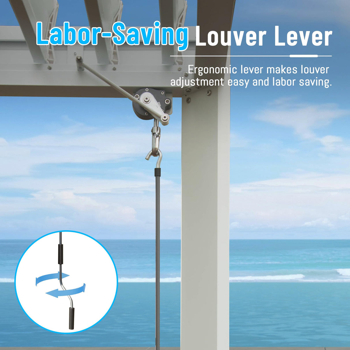 Domi Louvered Pergola 10' x 10' Outdoor Aluminum Pergola with Adjustable Roof, Aluminum Frame, Efficient Drainage System for Patio, Deck, Garden, White domi outdoor living