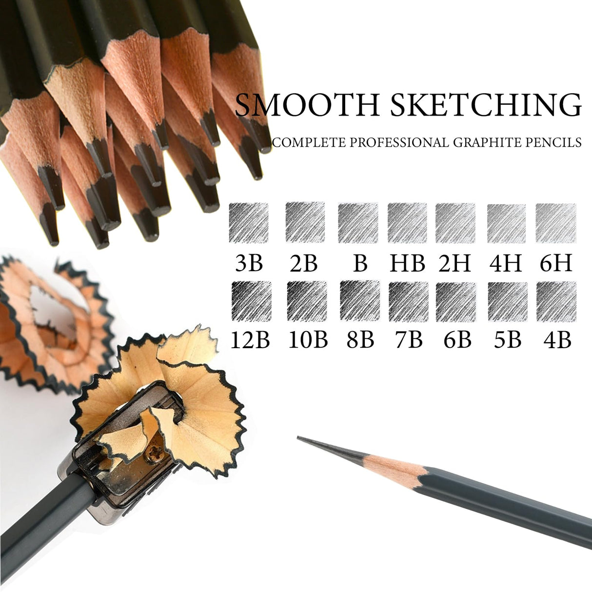 Sketch Pencils Set for Drawing, 14 Pack Graphite, for Art, Pencil kit for Sketching, Shading, Artist Pencils for Beginners Pro Artists Heshengping