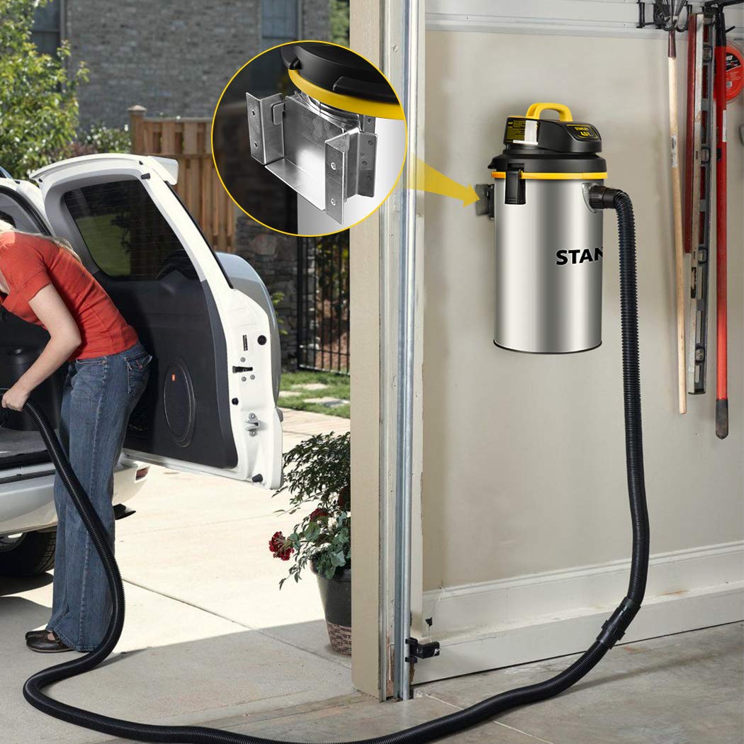 Stanley Wet/Dry Hanging Vacuum, 4.5 Gallon, 4 Horsepower, Stainless Steel Tank STANLEY