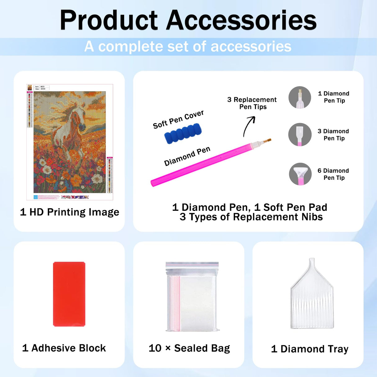 XTCIXAL Horse Diamond Art Kits for Adults, Horse Diamond Painting Kit, DIY Beginners Gem Art Suitable for Gifts and Home Wall Decor - 12x16 Inch XTCIXAL