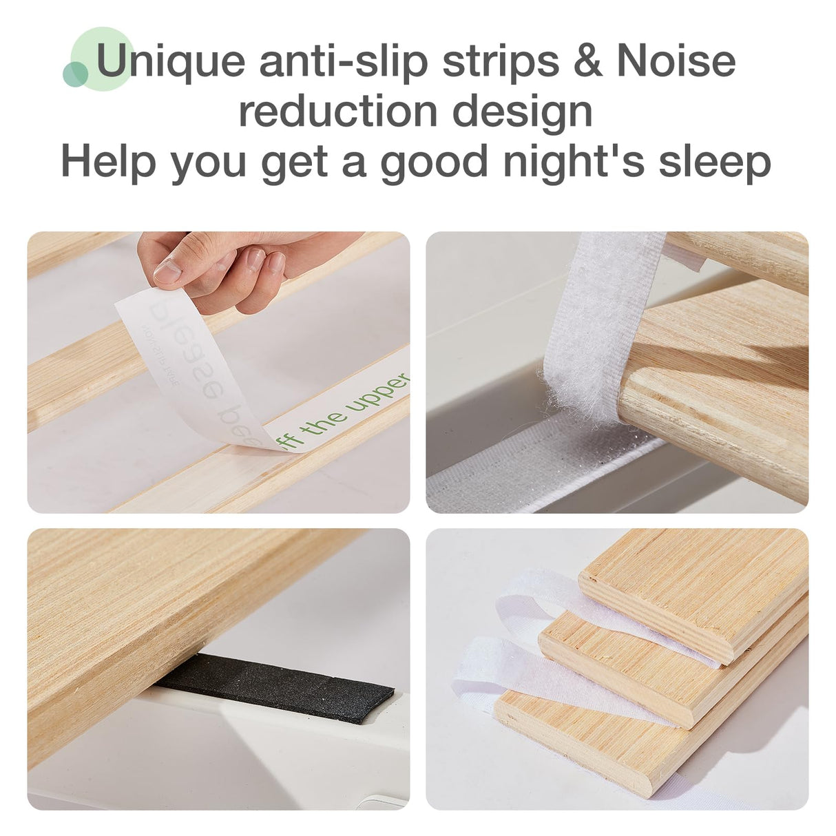 Novilla Heavy-Duty Queen Bed Frame with Headboard and Wooden Slat Support, Easy Assembly in White Novilla