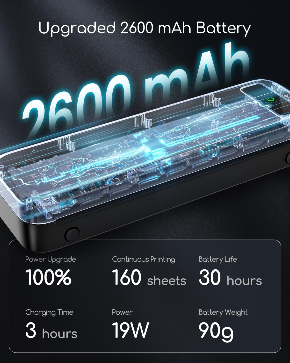 Portable Printers Wireless for Travel, Inkless Thermal Printer, Bluetooth Mobile Printer Support 8.5" X 11" Letter & A4 Size, Compatible with iPhone Android Laptop, Compact Printer for Home Car Office TATTMUSE