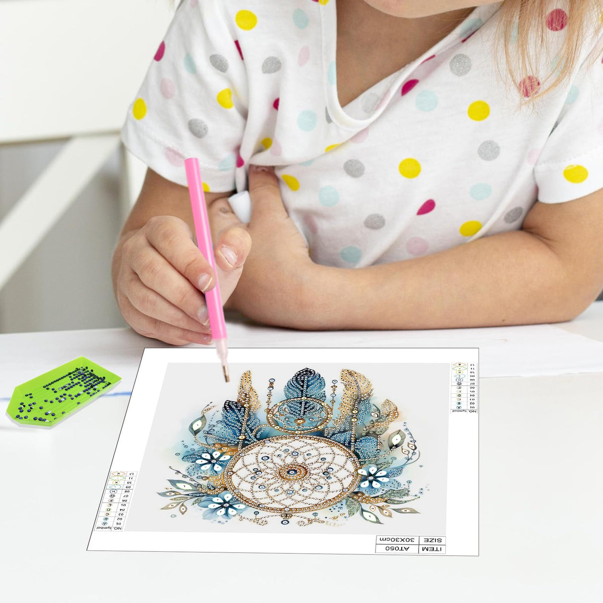 Diamond Art Painting Kits for Adults, 5D Special Shape Diamond Art Kits for Beginners, Crystal Rhinestones Diamond Art Painting for Home Wall Decoration Gift 12×12inch, Dreamcatcher with Feathers AiYuanzsh