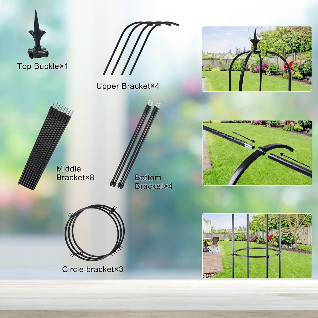 Garden Trellis for Climbing Plants Tower Obelisk Garden Trellis 6ft Tall Plant Support Vine Supports Plant Tower for Climbing Vines and Flowers Stands 1 Pack Esbaybulbs