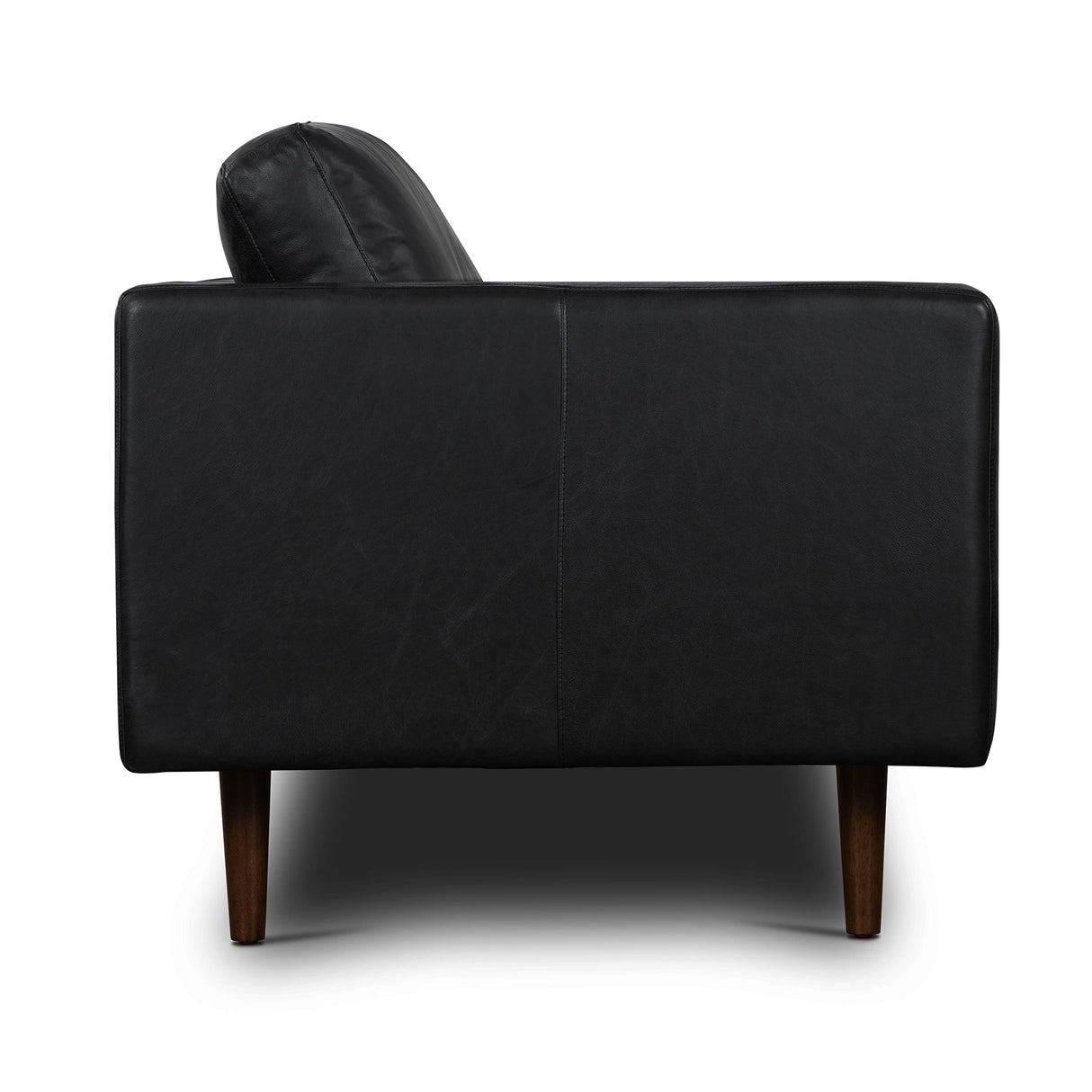 POLY & BARK Napa 88.5” Sofa in Full-Grain Semi-Aniline Italian Tanned Leather, Onyx Black POLY & BARK