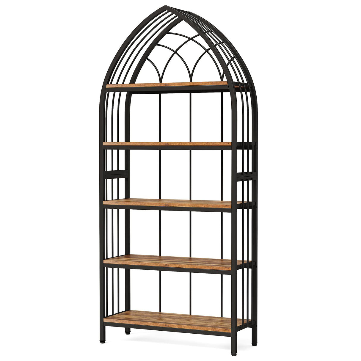 LITTLE TREE 74.8" Tall Bookshelf, 5-Tier Heavy Duty Metal Rack, Large Load-Bearing Capacity, Versatile Shelf for Living Room, Kitchen, Bedroom, Bathroom, Study LITTLE TREE