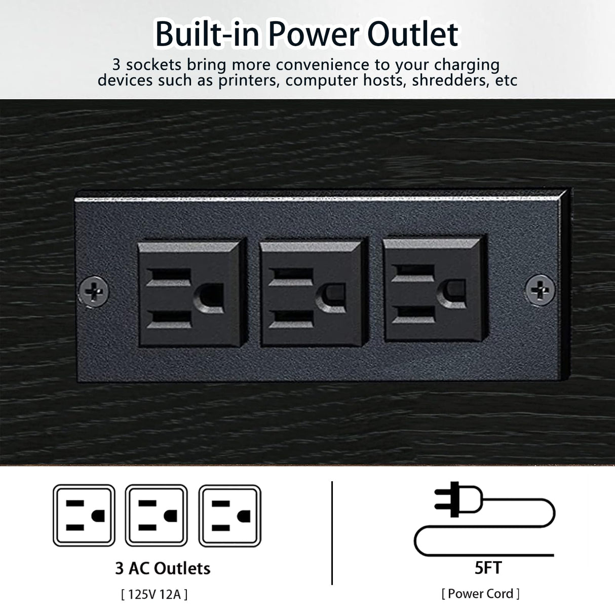 Natwind 3 Tier Printer Stand,Printer Table with Adjustable Storage Shelf, Rolling Printer Cart with Wheels for Home Office Organization,Multifunctional Shelves for Heat Press,3D Printer (Black) Natwind