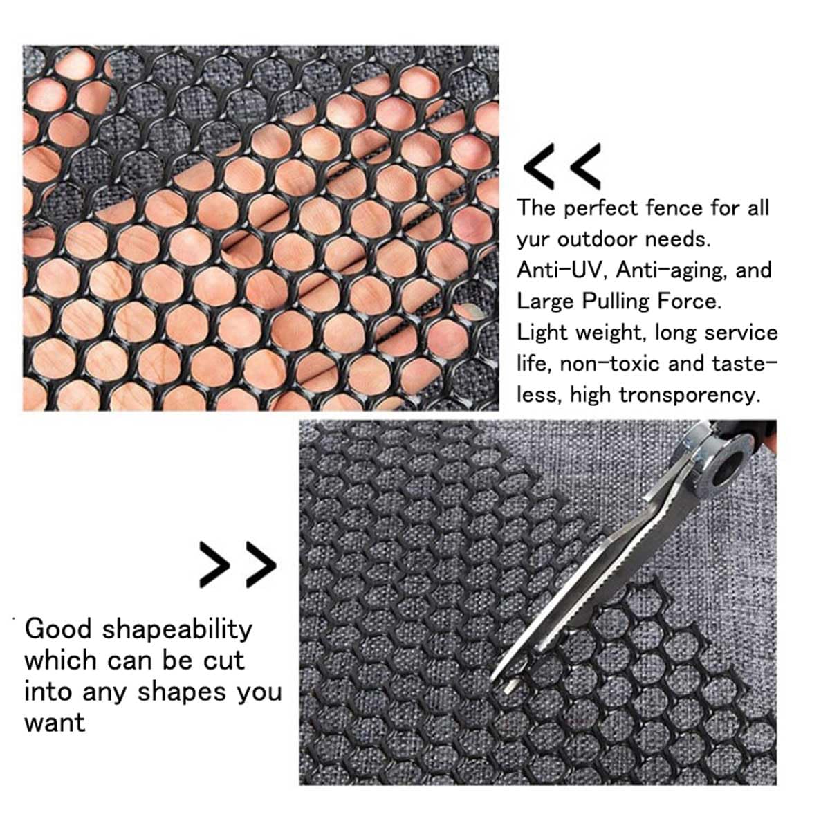 YAMTEN Plastic Mesh Fence Roll 15.7" x32.9', Heavy Duty Chicken Wire Barrier for Chicken Coop & Garden Fencing, Animal Enclosure (Dogs/Rabbits), No Tools Needed Easy Install (Black) YAMTEN
