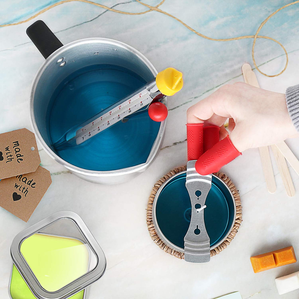 Etienne Alair Soy Candle Wax for Candle Making - Natural Soy Wax for Candle Making 10 lb Bag, Premium Soy Wax Flakes, 100 Cotton Candle Wicks, 100 Wick Stickers, & 2 Centering Devices - 10 Lbs Etienne Alair