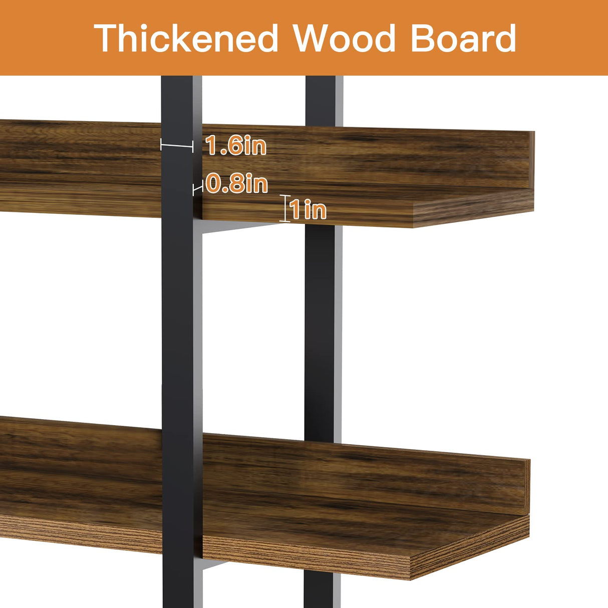 FRAPOW 83Inch Industrial Bookshelf and Bookcase, Double Wide 6 Tier Large Vintage Book Shelf with Metal Frame Open Bookshelves for Living Room Home Office FRAPOW