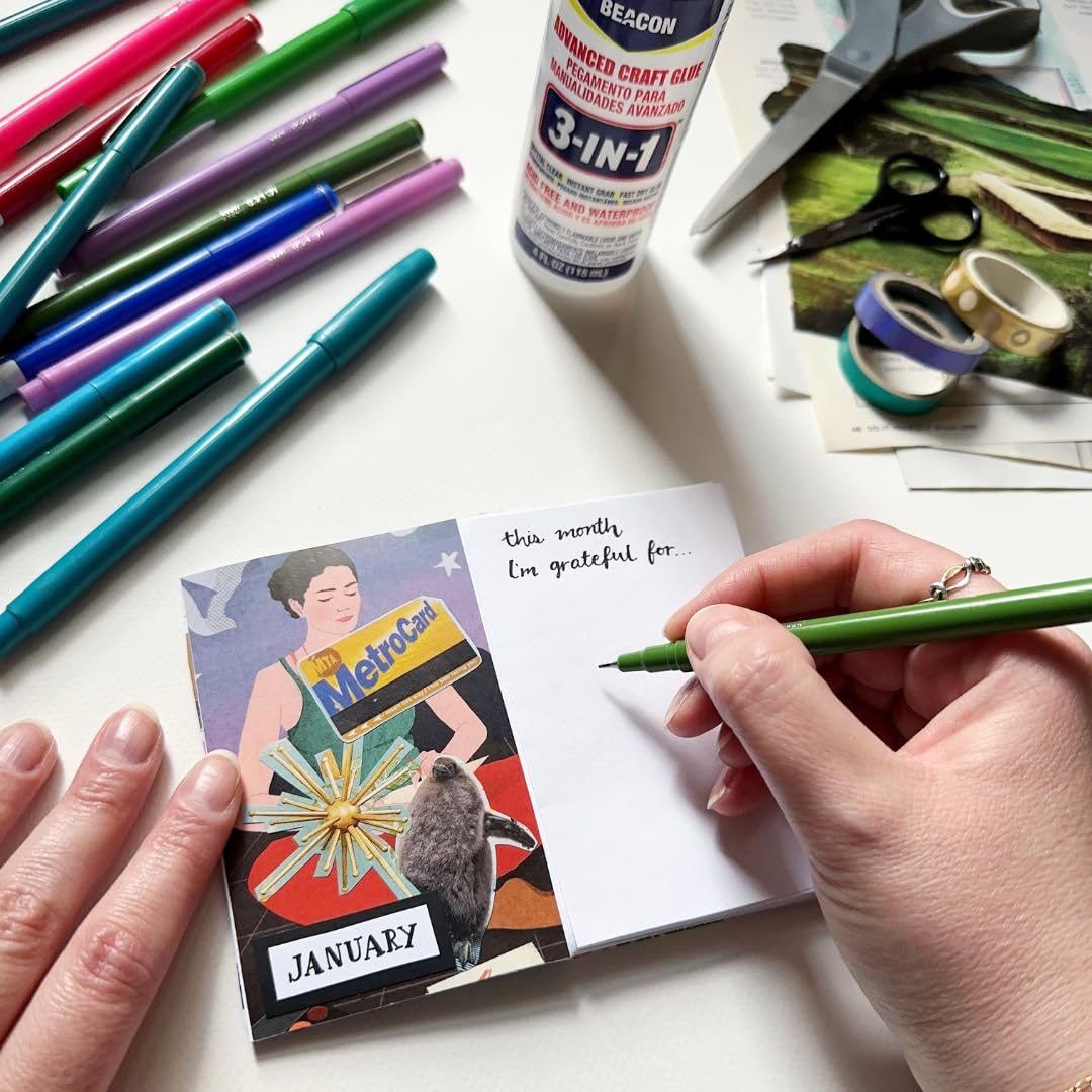 BEACON 3-in-1 Advanced Craft Glue - Fast-Drying, Crystal Clear Adhesive for Wood, Ceramics, Fabrics, and More, 4-Ounce Beacon