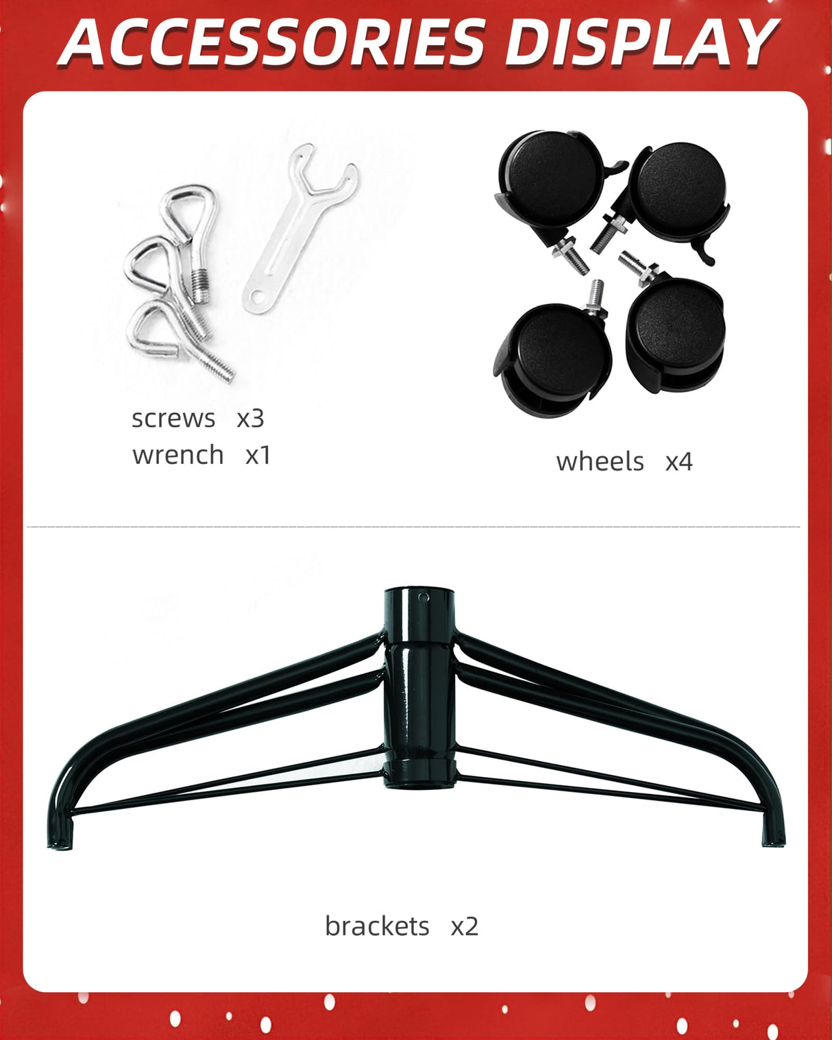 Christmas Tree Stands for Artificial Trees, Artificial Christmas Tree Stand with Wheels,Rolling Christmas Tree Base for 3 Ft to 6 Ft Artificial Christmas Trees, fits 0.5-1.25 Inch Tree Pole, Green BakCover