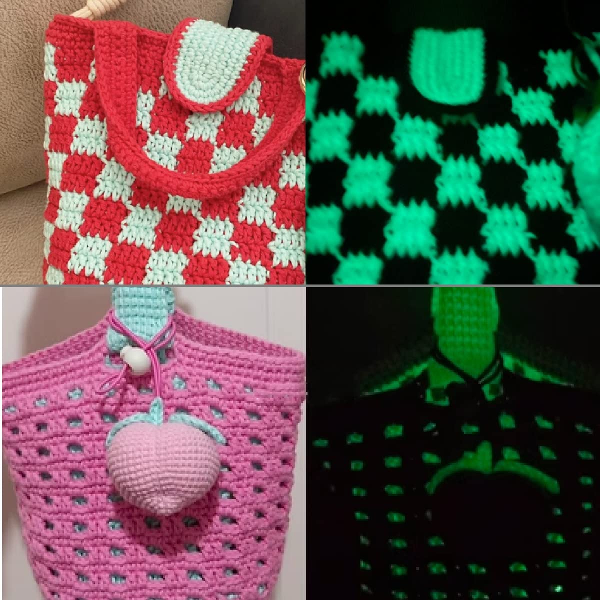 5 Rolls Glow in The Dark Yarn, 55 Yards Luminous Knitting Glowing Crochet Yarn for Crocheting, Sewing Supplies for Knitting DIY Crafts (Gray) Lmaray