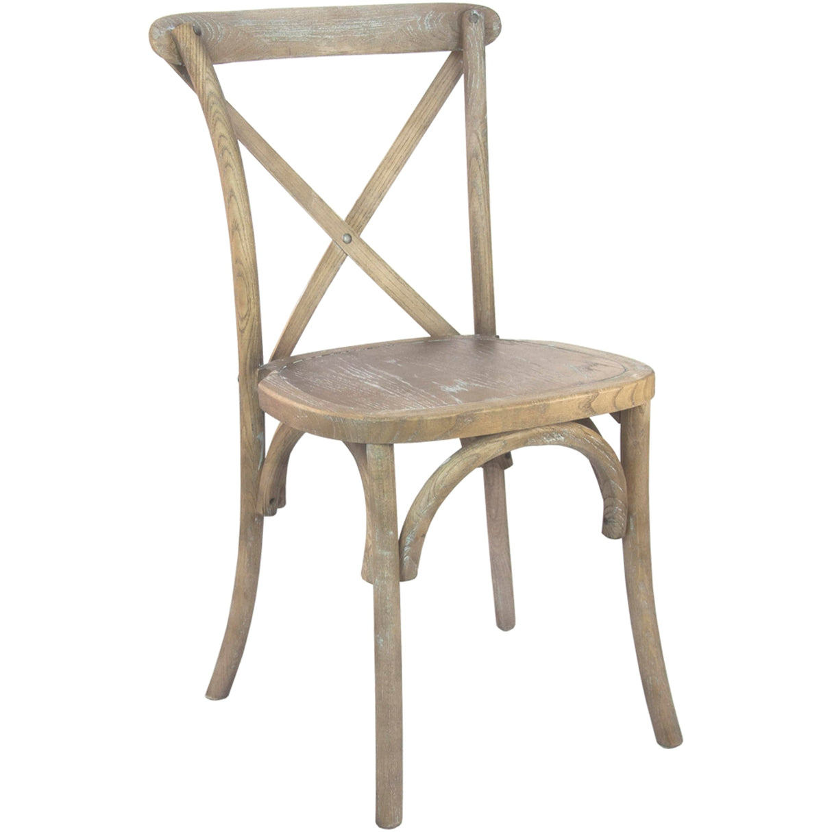 Merrick Lane Bardstown Bistro Style Wooden Dining Chair - Medium Natural White Grain - High X-Back Merrick Lane