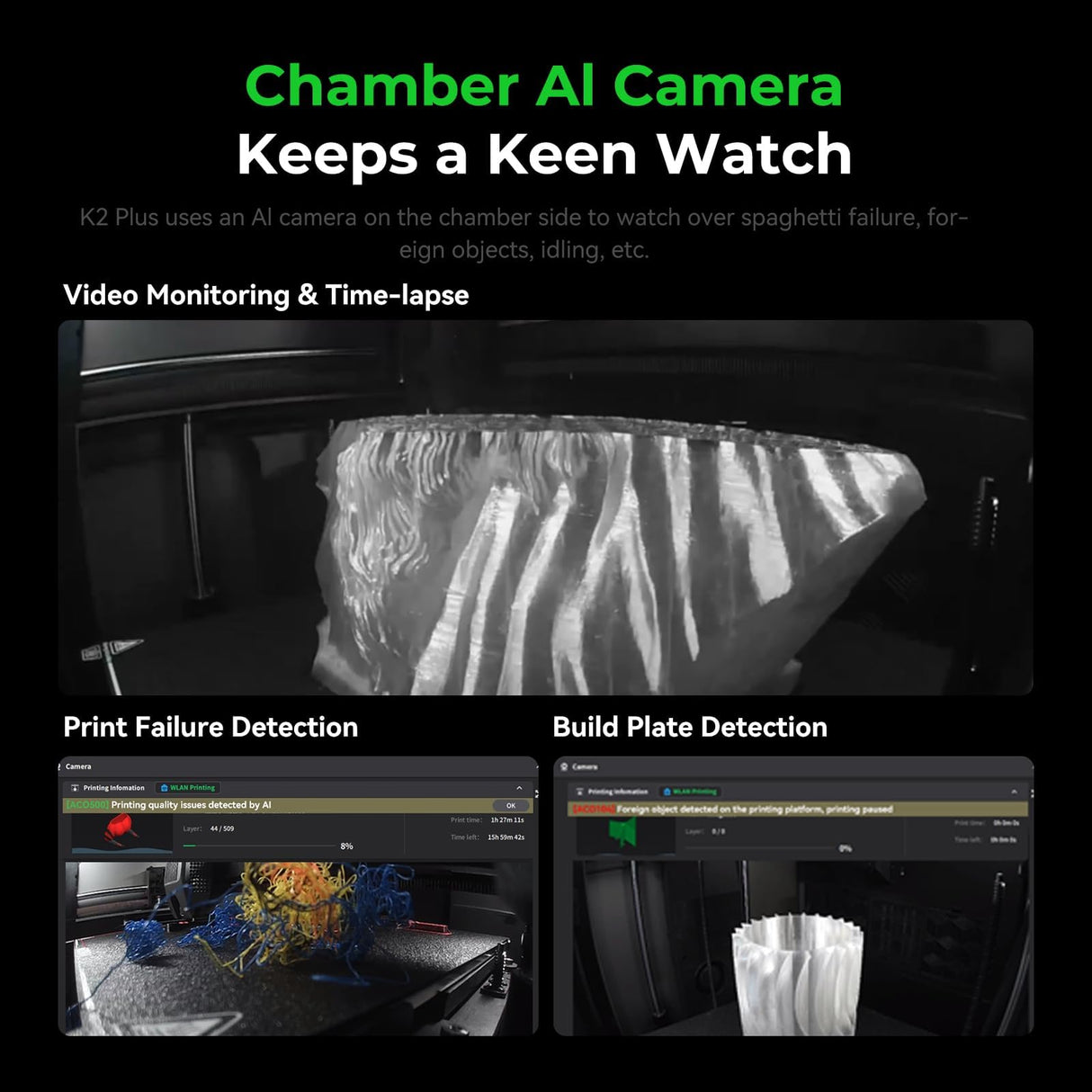 Creality K2 Plus 3D Printer, Support Multi Color Printing Needs CFS, Max 600mm/s Fast Printing, Dual AI Cameras, Full-auto Leveling, Ready-to-Use FDM 3D Printers, Large Build Volume 350x350x350mm Creality