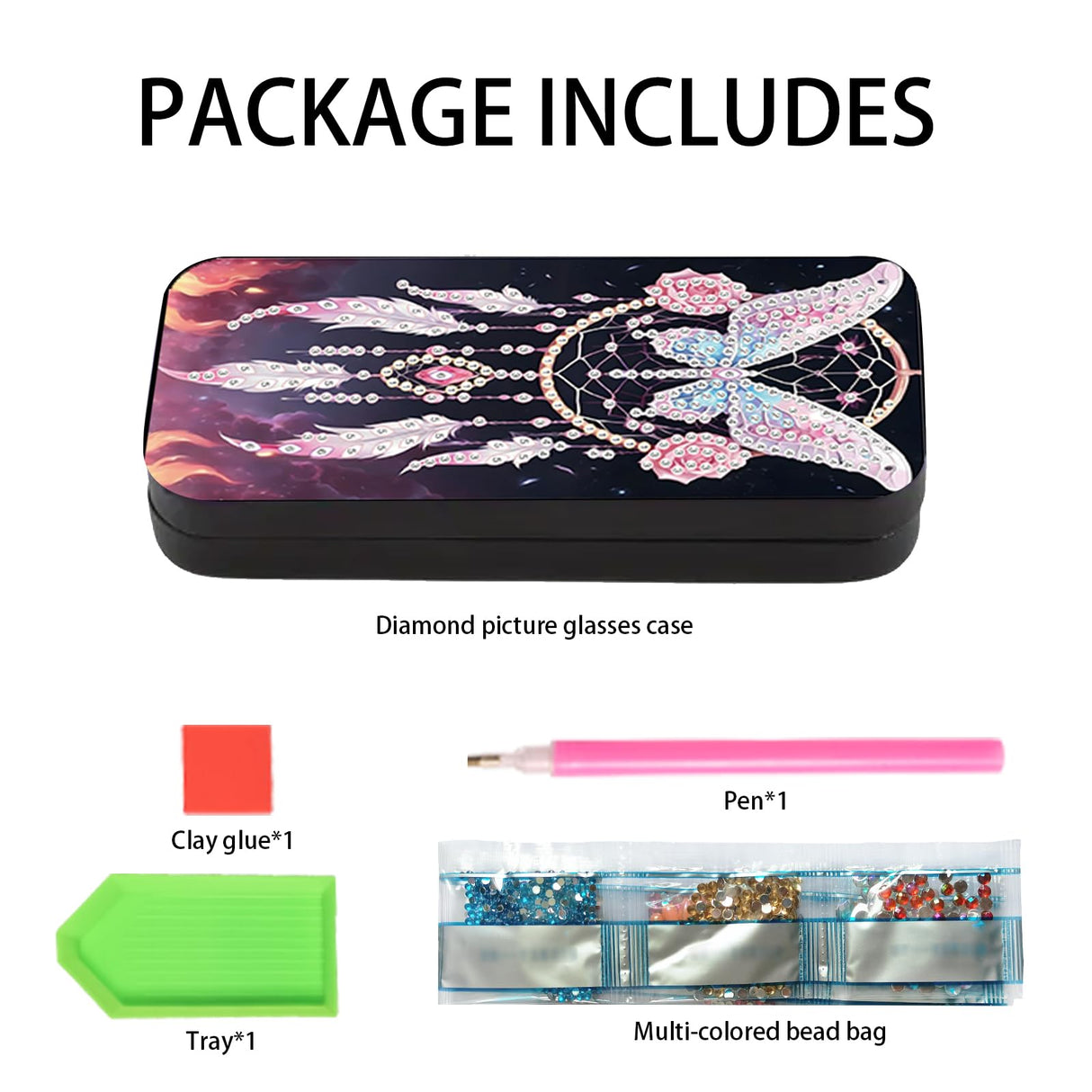JZHYOAN Diamond Art Eyeglass Case, Butterfly DIY Sunglasses Storage Box, DIY Glasses Ornament 5D Diamond Art Glasses Holder, Suitable for Traveling Indoor Outdoor Multi-Scenes Gift Giving JZHYOAN